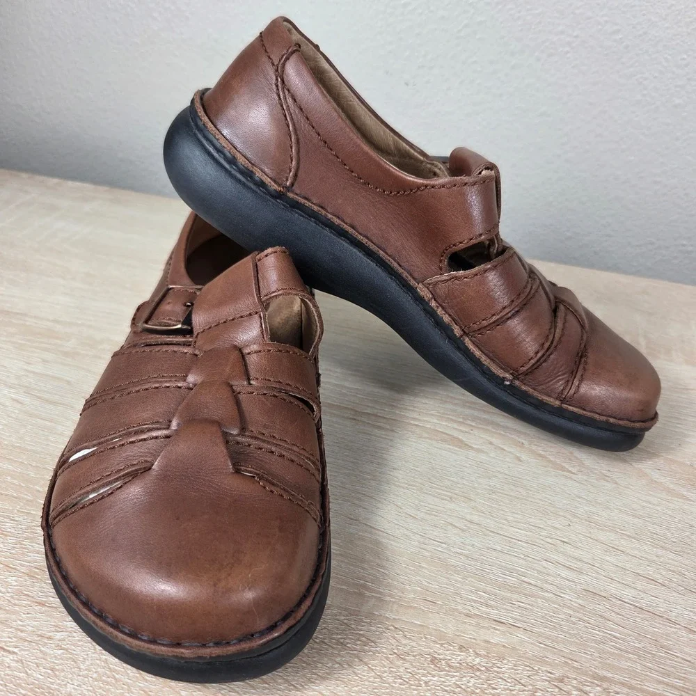 Birkenstock Footprints Brown Leather Fisherman Shoes Women EU 38 US 7.5